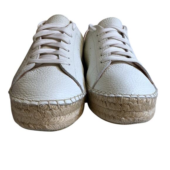 Dalson Espadrilles White Leather Lace Up Jute Platform Sneakers Sz 6/EU37 - Picture 10 of 12